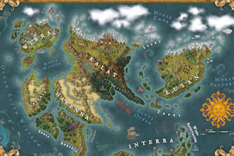 do hand drawn fantasy book map cartography map novel board game map illustration