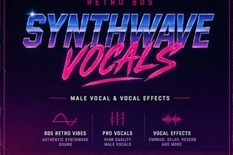 sing retro pop song 80s synthwave male singer and vocal effect