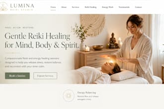 build squarespace sound healing website sound bath booking website reiki healer