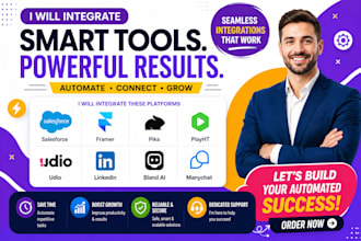 integrate salesforce framer pika playht udio linkedin bland ai manychat