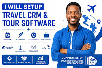 setup travel crm tourcms tourwriter travelclick travelworks redzy fareharbor