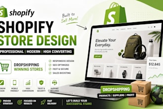 create shopify store, shopify website or dropshipping store