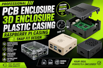 do pcb enclosure, 3d enclosure,  plastic casing, raspberry pi casing snap fit