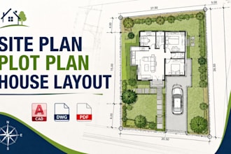 create residential site plans, plot plans, house layout drawings