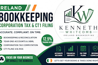 handle ireland year end bookkeeping, corporation tax computation and ct1 filing