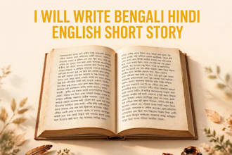 write creative short story, novel, moral story in bengali hindi english