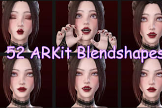 model,fix 52 arkit facial blendshapes do facial rigging for your 3d character