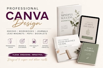 design editable canva ebook, workbook design, redesign journal design workbook