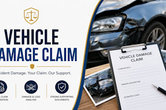 prepare a vehicle damage claim for accident property damage and compensation