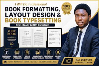 do book formatting, layout design and typesetting for amazon KDP