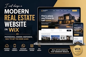 design a modern real estate website in wix