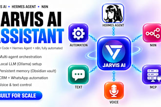 build jarvis ai CRM ollama multi agent obsidian vault hermes agent omniroute n8n