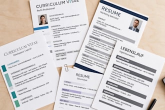 design a professional CV resume or curriculum vitae