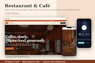 design a modern restaurant or cafe website