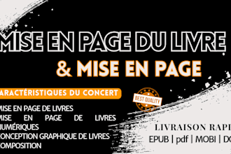 conception et mise en page de livres, romans damour, livres pour enfants
