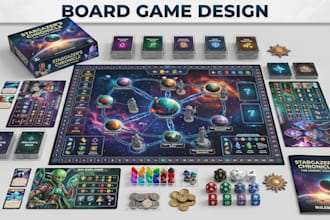 design custom board game tarot card game tabletop tcg board game art rulebook