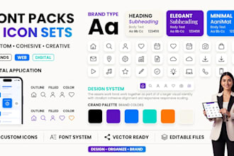 design custom font packs and icon sets for brands, websites and digital products