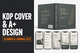 design kdp planner covers and journal amazon a plus content