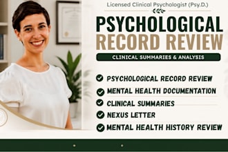 review psychological records and provide a clinical summary