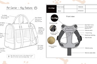 design dog collar, dog leash, dog harness and dog carrier