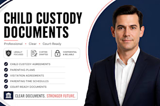 draft child custody agreement, parenting plans and visitation agreements