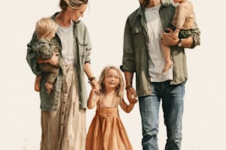 create watercolor family portrait