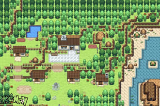 create pokemon tileset, pixel map, rpg maker mv, gen3, overworld asset, rom hack