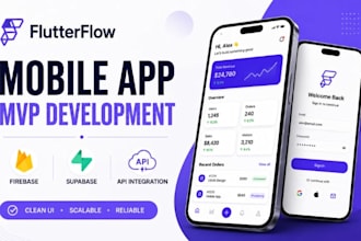 develop flutterflow mobile app, figma UI, API integration firebase and supabase