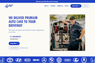 design squarespace mobile rv repair website wix trailer camper auto repair site