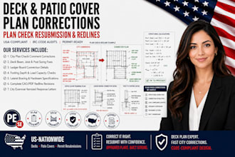correct deck patio cover plans and engineering for plan check resubmission