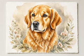 create a custom watercolor pet portrait or pet painting