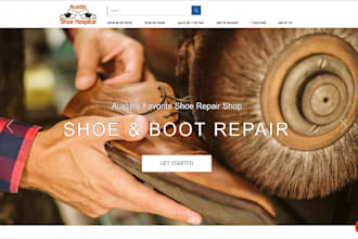 design squarespace shoe repair website wix leather bag repair tailor website
