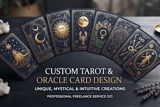 tarot card design, oracle deck illustration, custom tarot cards illustration art