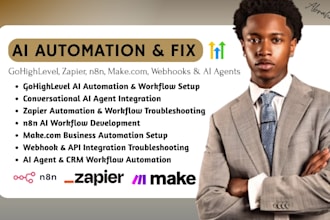 gohighlevel conversational fix ai zapier webhook ai n8n zapier make com ai agent