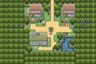 design pokemon pixel tileset, overworld asset, tilemap, rpg, rom hack fan game