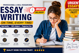 urgently research and write essay or paper
