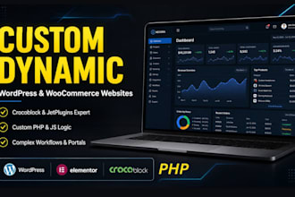 develop a custom dynamic wordpress website using PHP crocoblock