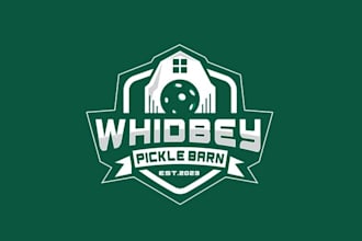 make pickle barn pickle ball club logo on rural whidbey