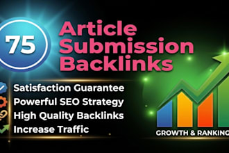 make 75 article submissions SEO backlinks
