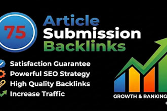 make 75 article submissions SEO backlinks