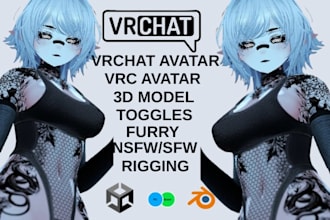 custom vrchat avatar vrc avatar VR character furry nsfw avatar 3d model vr model