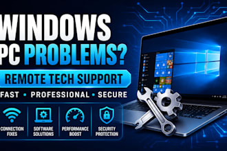 provide remote windows PC support and troubleshooting