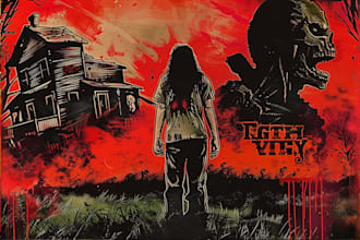 create distressed vintage retro comic art for posters