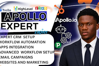 setup apollo io clay hubspot CRM sequences workflows n8n zapier automation