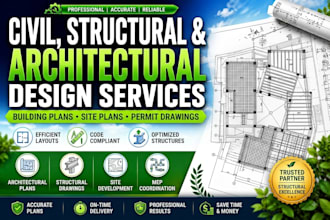 do civil and structural engineering design, architectural construction drawings