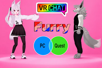 do custom anime avatar furry avatar for vrchat 3d model avatar commission