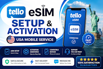 setup and activate tello esim for USA mobile service