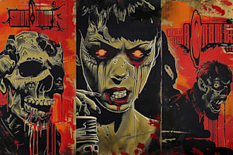 design vintage halloween horror movie poster
