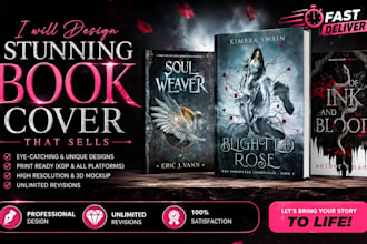 design premium epic dark fantasy book cover and  KDP ebook cover