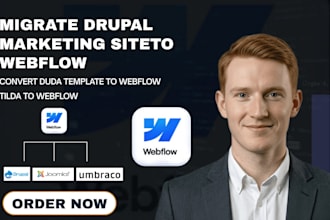 migrate drupal marketing site to webflow joomla to webflow umbraco to webflow